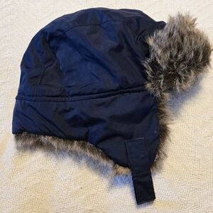 Miniwear Dark Blue Hat with Faux Fur